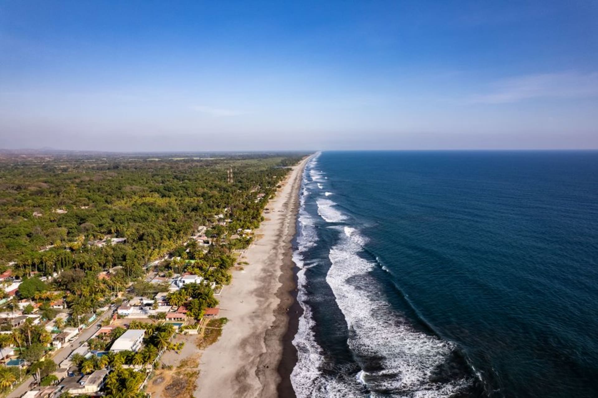 Waves breaking on the beach at La Boquita along the Carazo coast