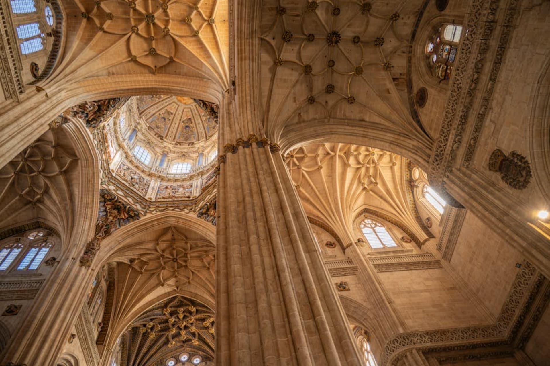 Colonial buildings and cathedral towers in Leon, Nicaragua