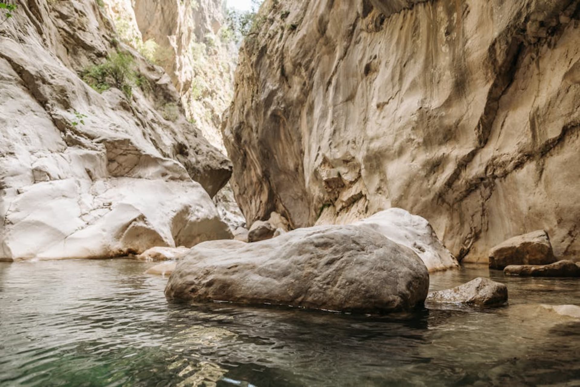 Narrow river canyon with high rock walls at Somoto, Nicaragua