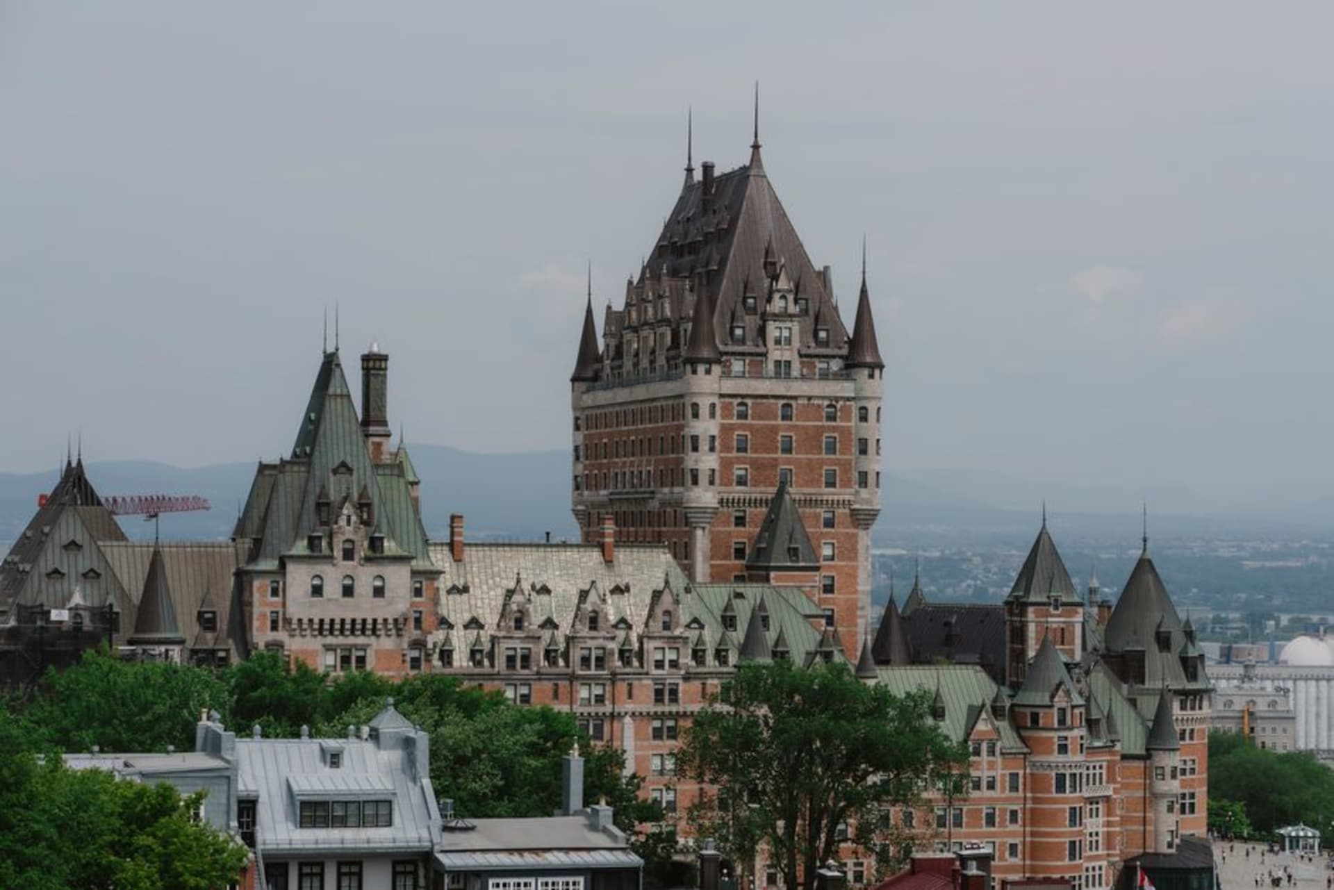 The star-shaped ramparts of the Citadelle of Quebec seen from above, overlooking the St. Lawrence River