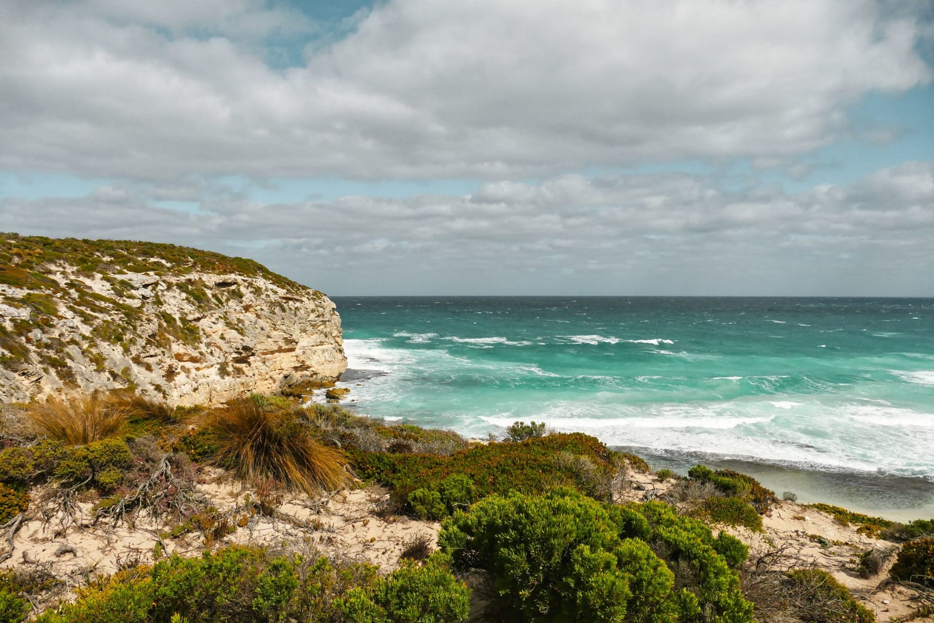 Coffin Bay oyster lease at low tide with blue-green Spencer Gulf waters and white sandy beach beyond