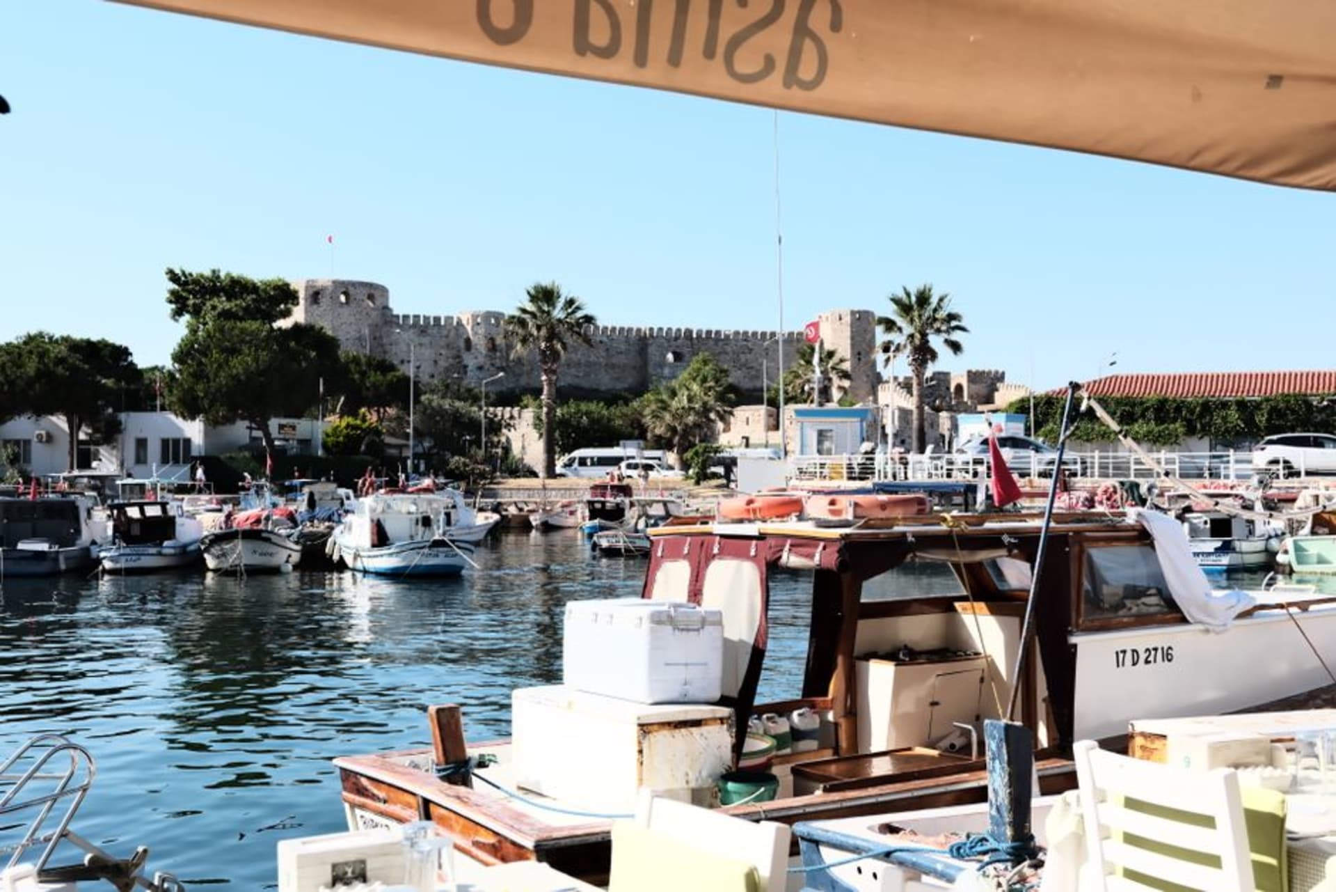 Çeşme's Genoese castle overlooking the harbor and marina