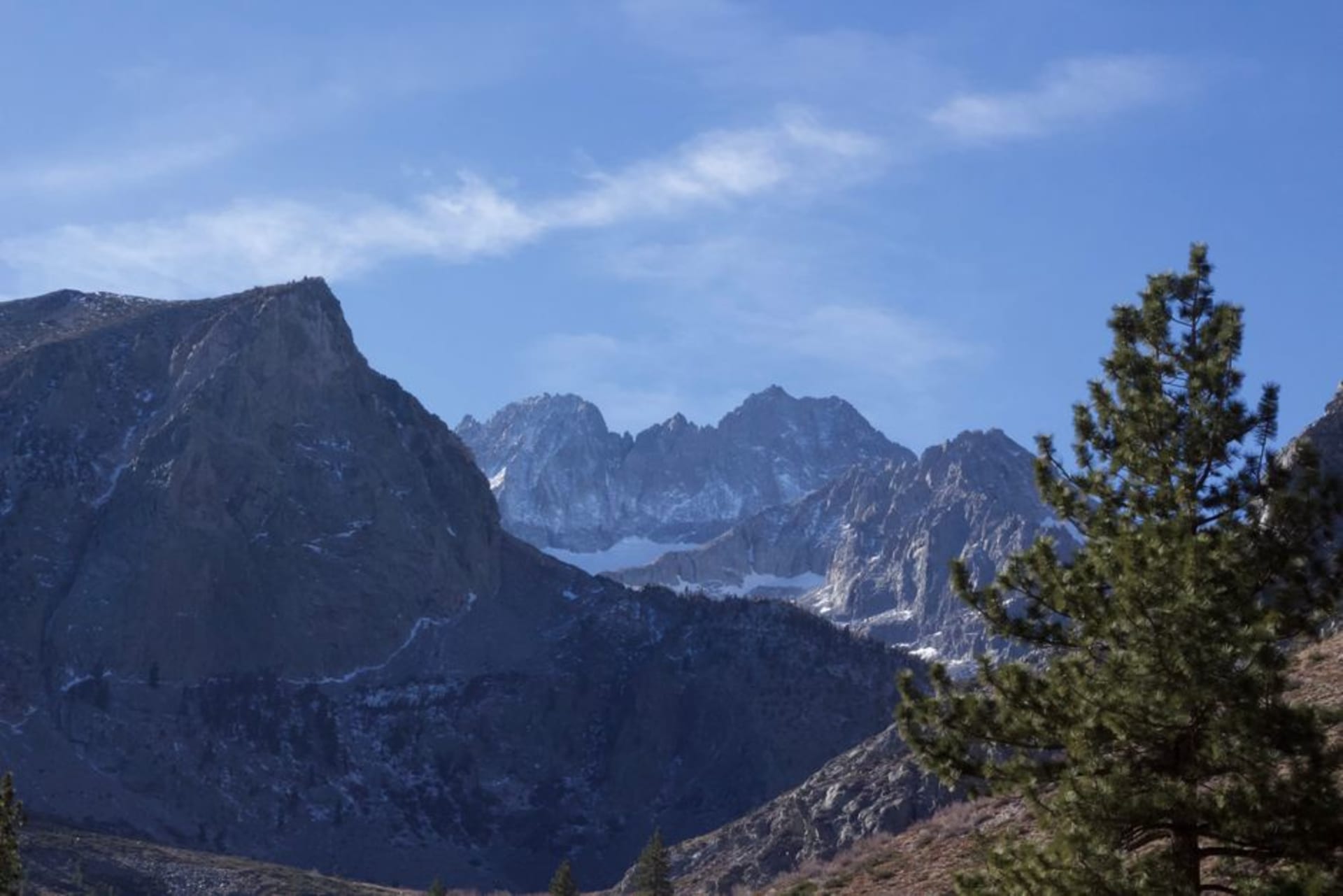 The Eastern Sierra peaks rising above the high desert town of Bishop, California
