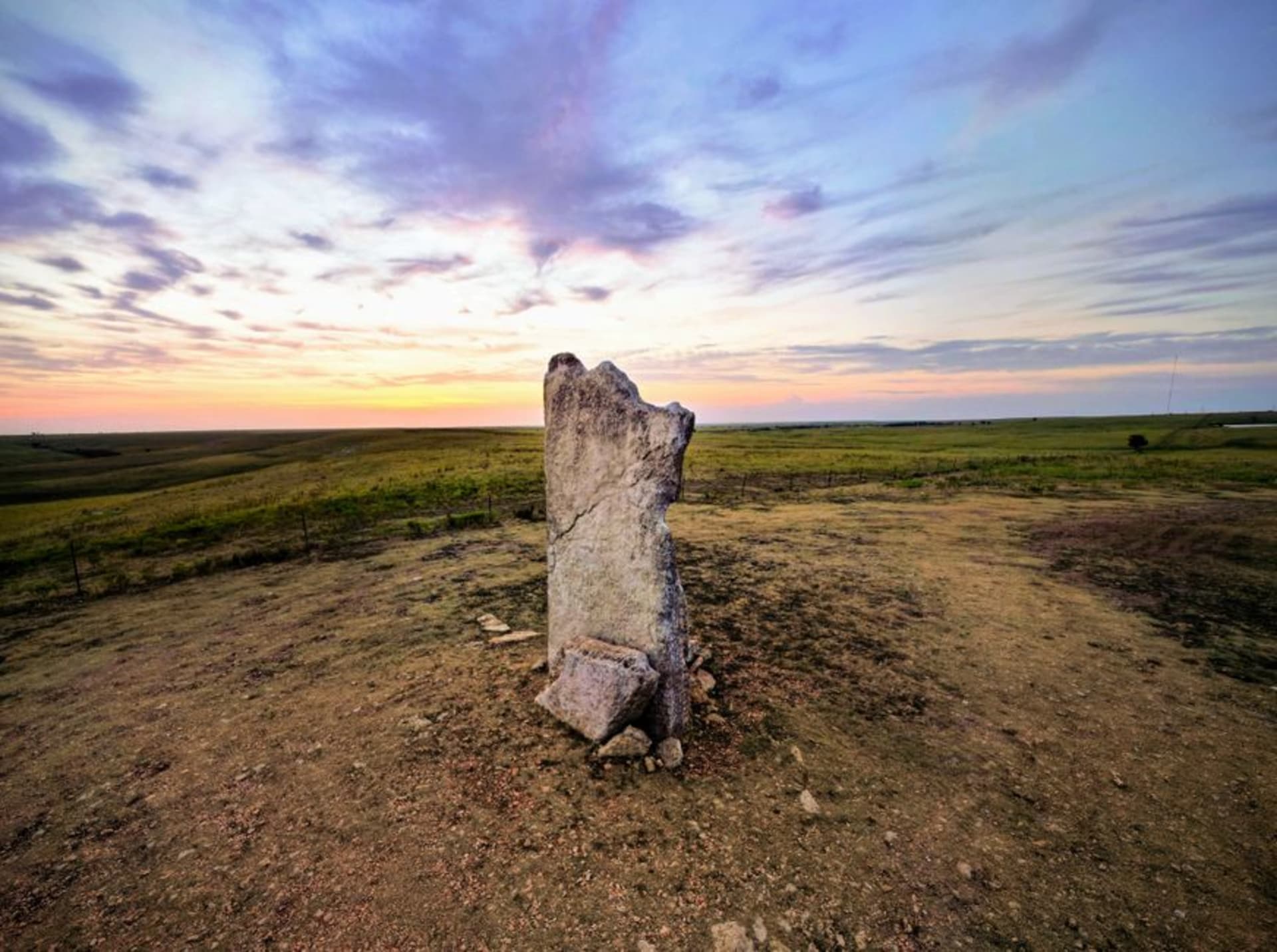 Rolling tallgrass prairie hills of the Flint Hills near Cottonwood Falls, Kansas, at sunset
