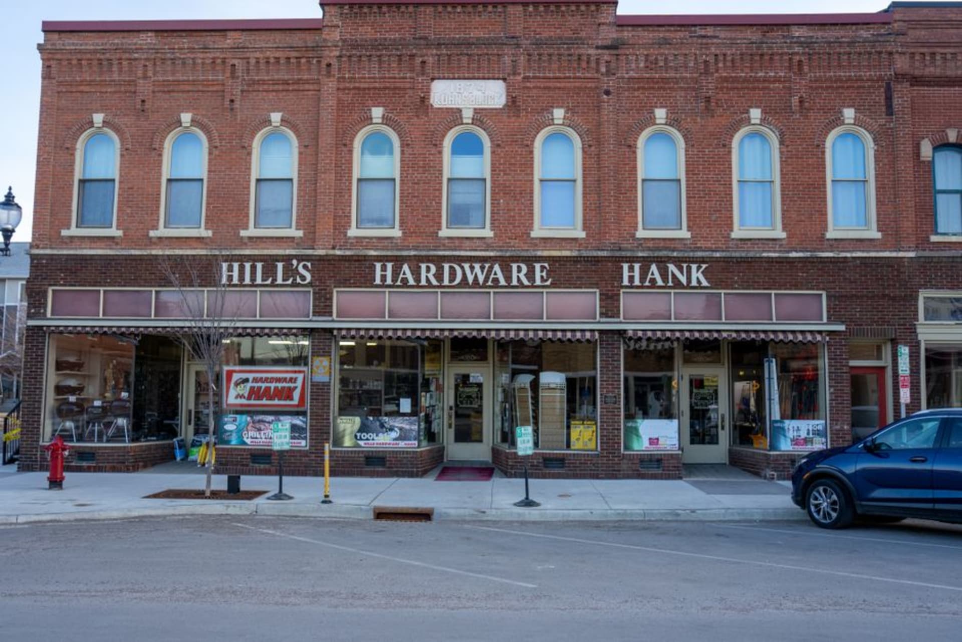 A historic red-brick Main Street winding through the hills of Galena, Illinois
