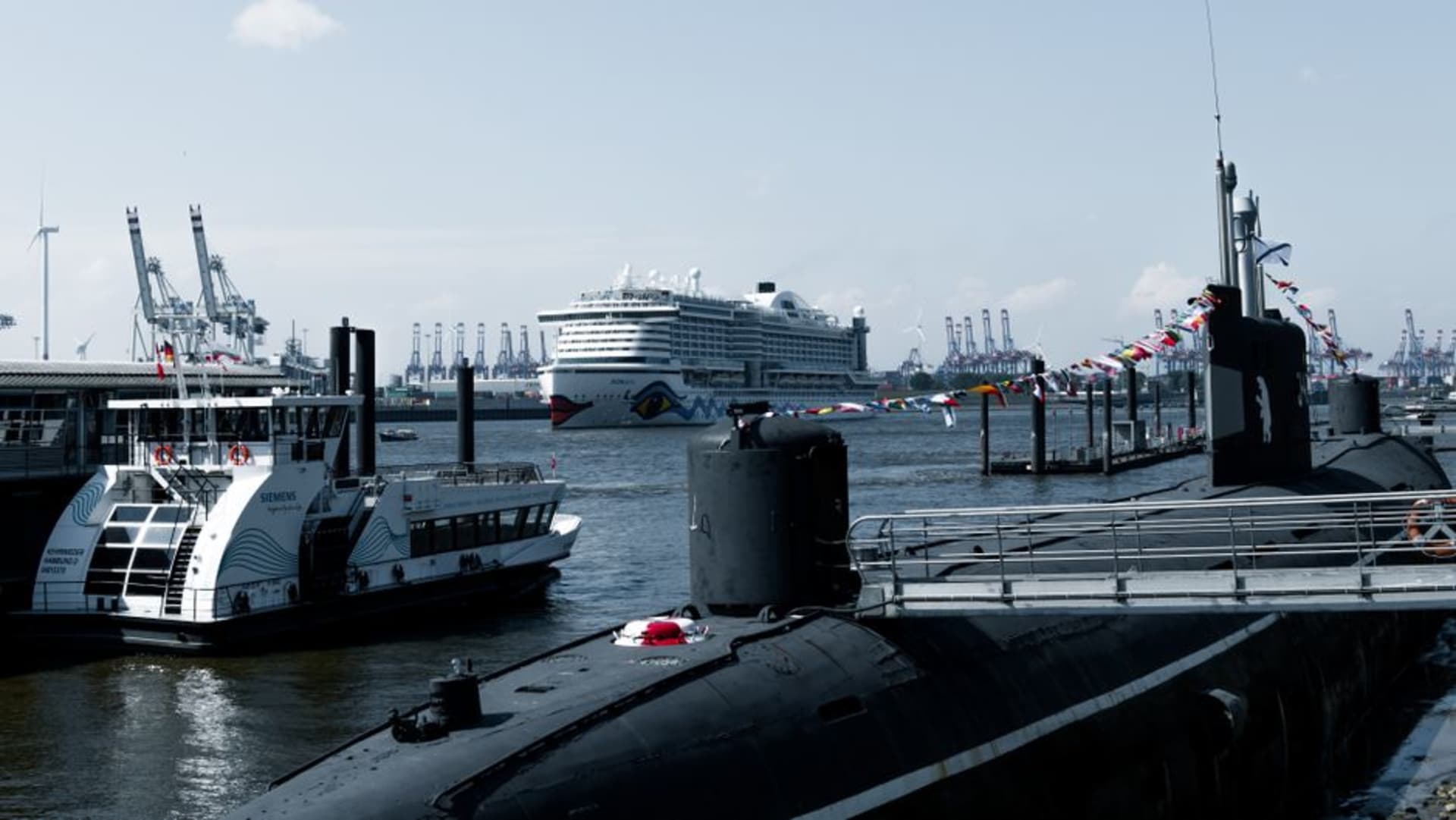 The USS Nautilus submarine docked at the Submarine Force Museum in Groton, Connecticut
