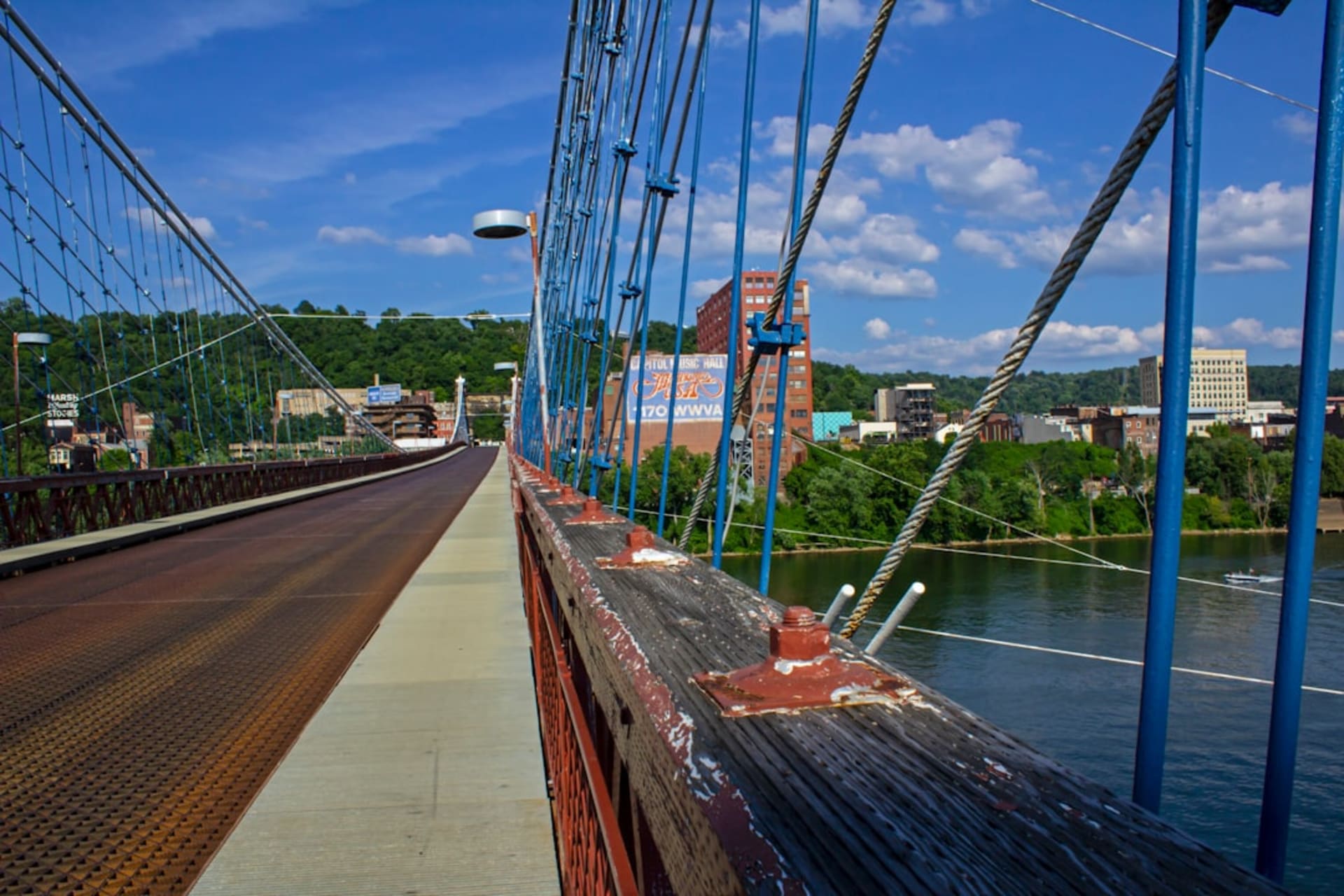 The historic train depot in downtown Marlinton, West Virginia along the Greenbrier River Trail
