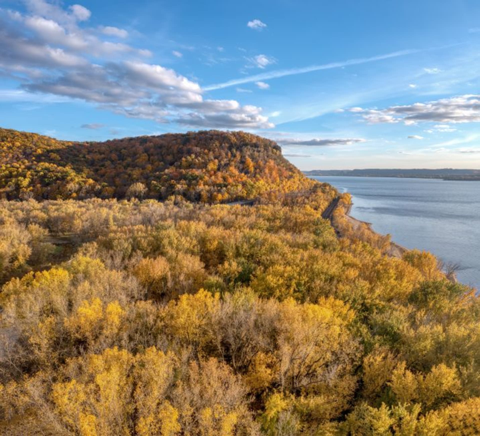 The reconstructed Nauvoo Temple overlooking the Mississippi River bluffs in Nauvoo, Illinois