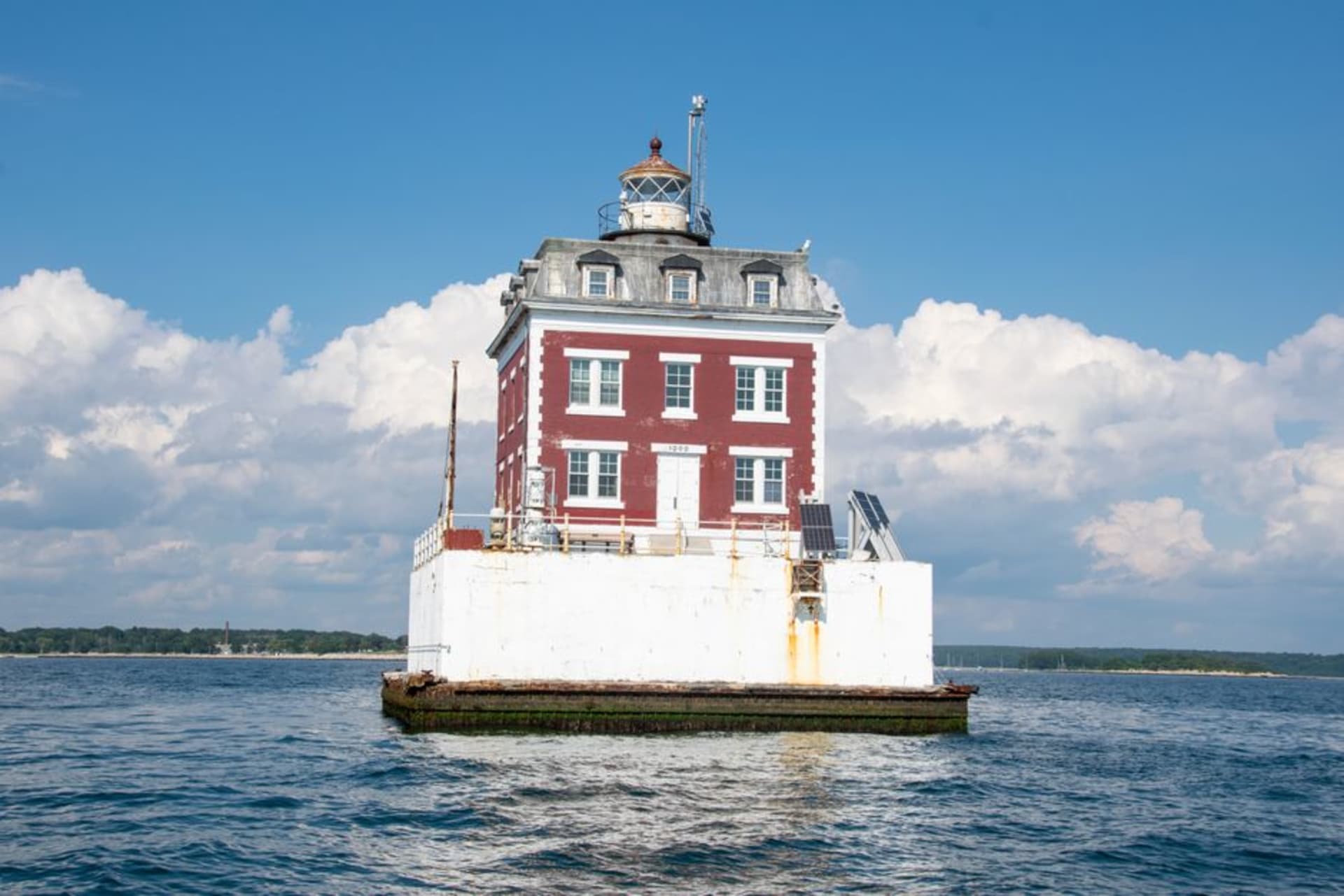 Historic waterfront and lighthouse view of New London Harbor, Connecticut