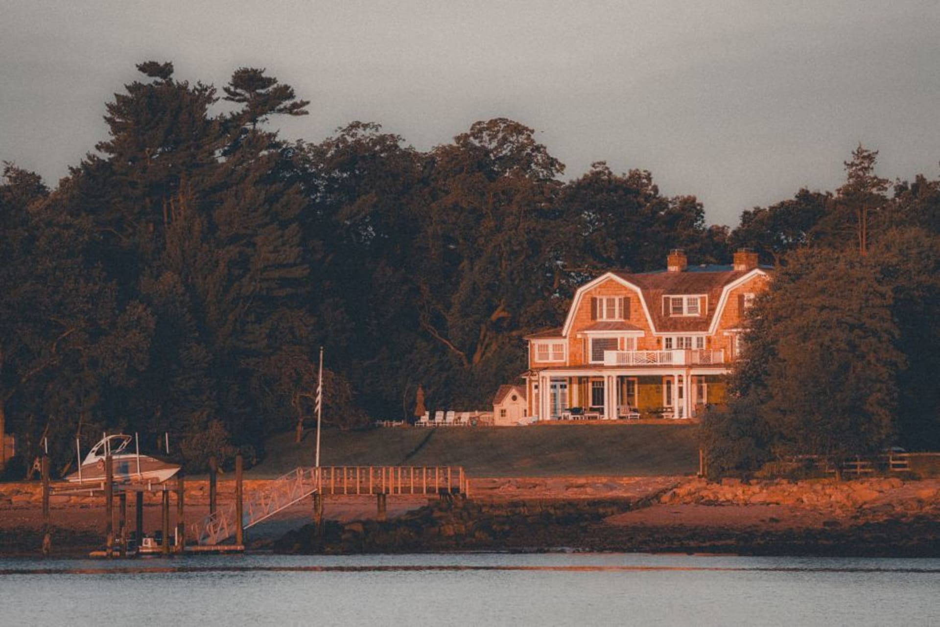 Historic Florence Griswold House and gardens along Lyme Street in Old Lyme, Connecticut