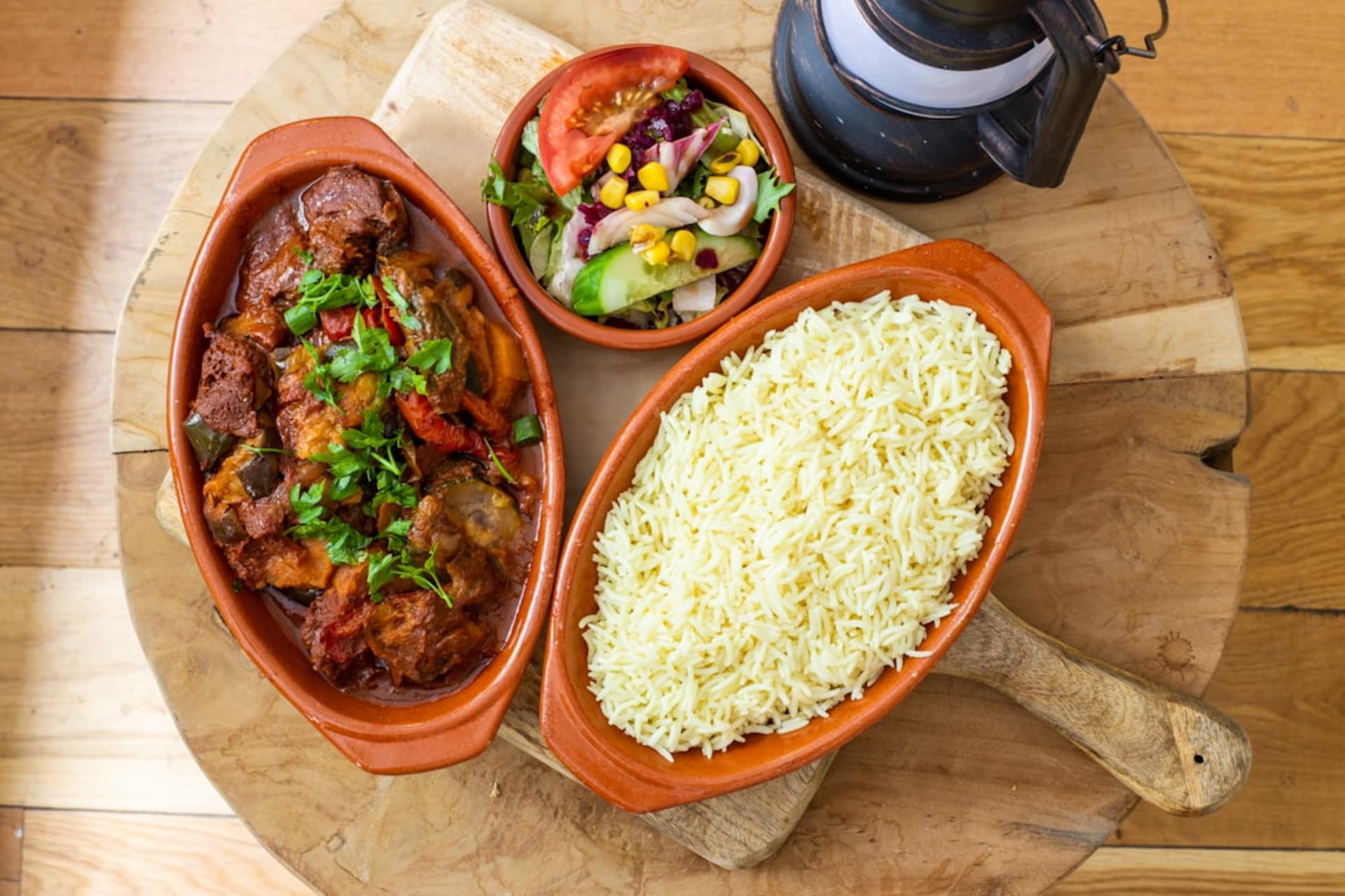 Smoked mutton and burgoo stew served at a traditional barbecue restaurant in Owensboro, Kentucky