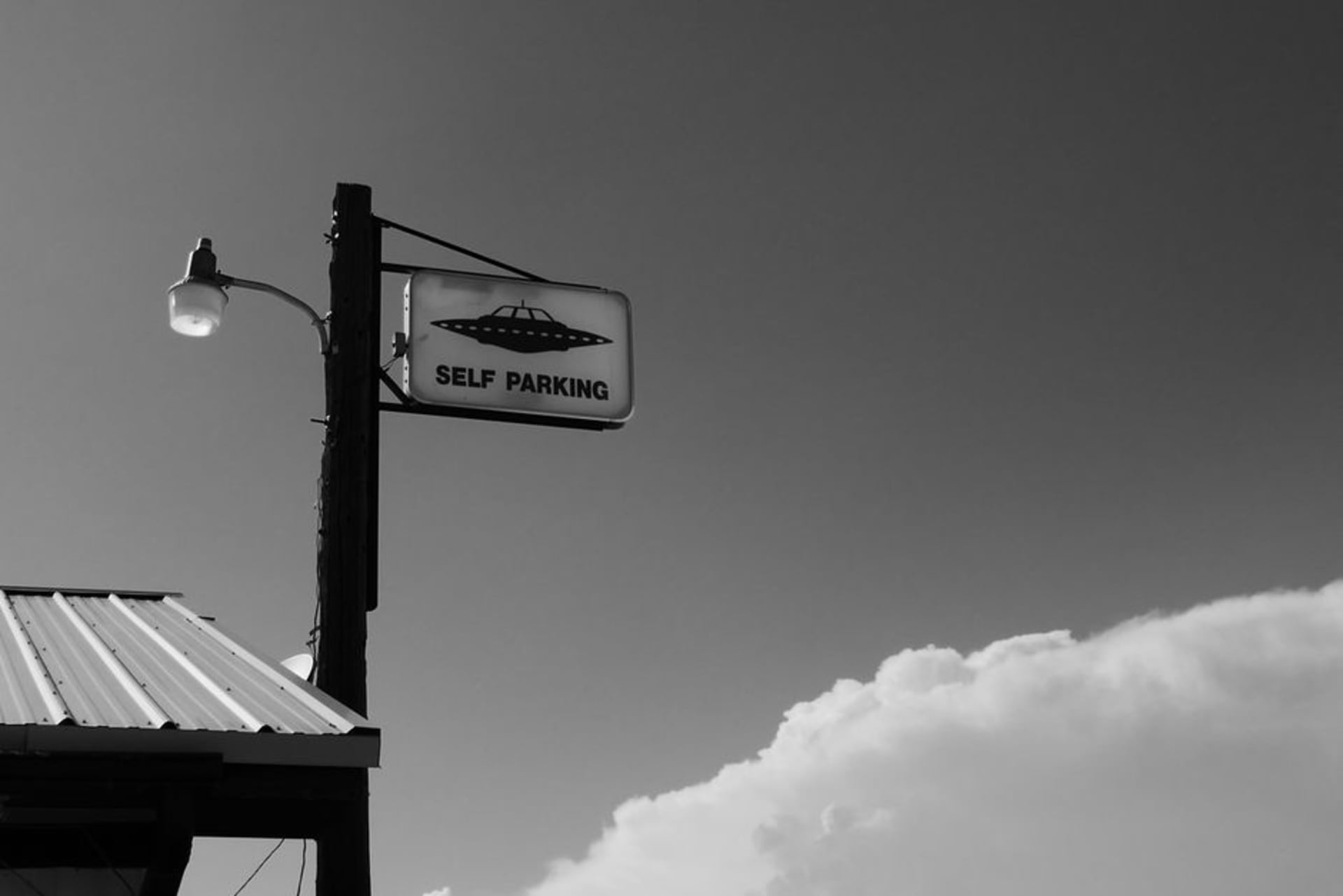 The Little A'Le'Inn bar and its UFO signage along the Extraterrestrial Highway in Rachel, Nevada