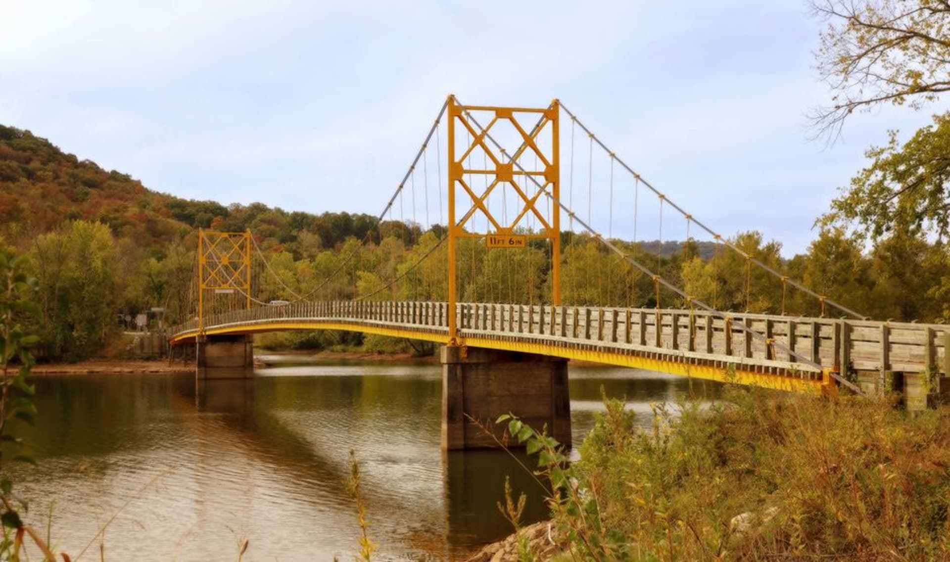 Beaver Lake shoreline with the Ozark hills of Northwest Arkansas near Rogers