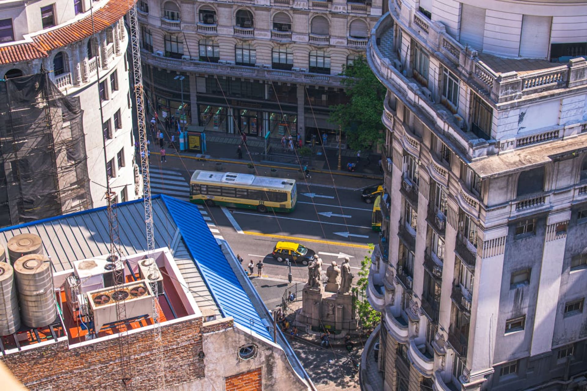 Grand avenue in Buenos Aires with ornate European architecture