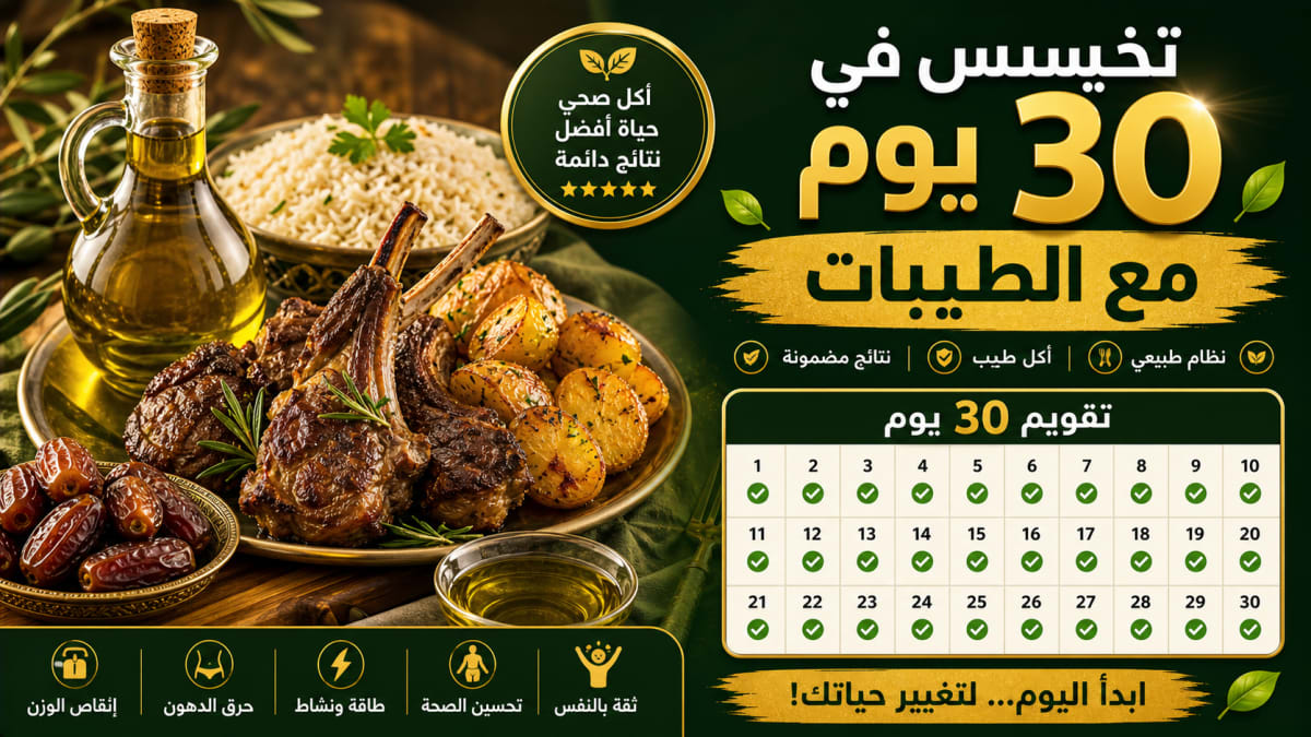 خطة تخسيس 30 يوم بنظام الطيبات: كيف تنزل 5-8 كيلو طبيعياً بدون رجيم