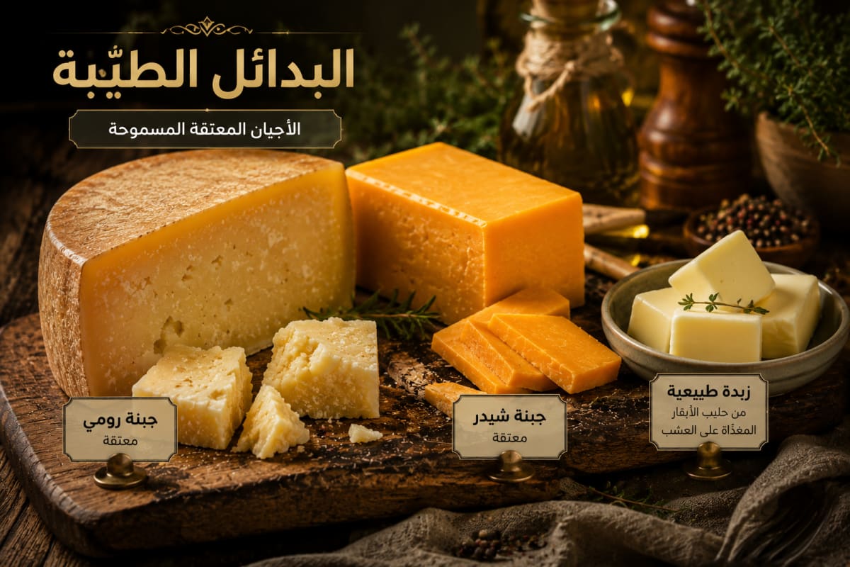 الأجبان المعتّقة المسموحة في نظام الطيبات