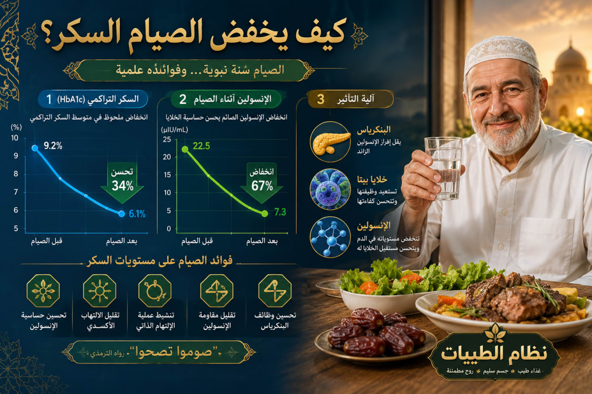 السكر التراكمي ينخفض مع الصيام - منحنى تحسّن المؤشرات الحيوية