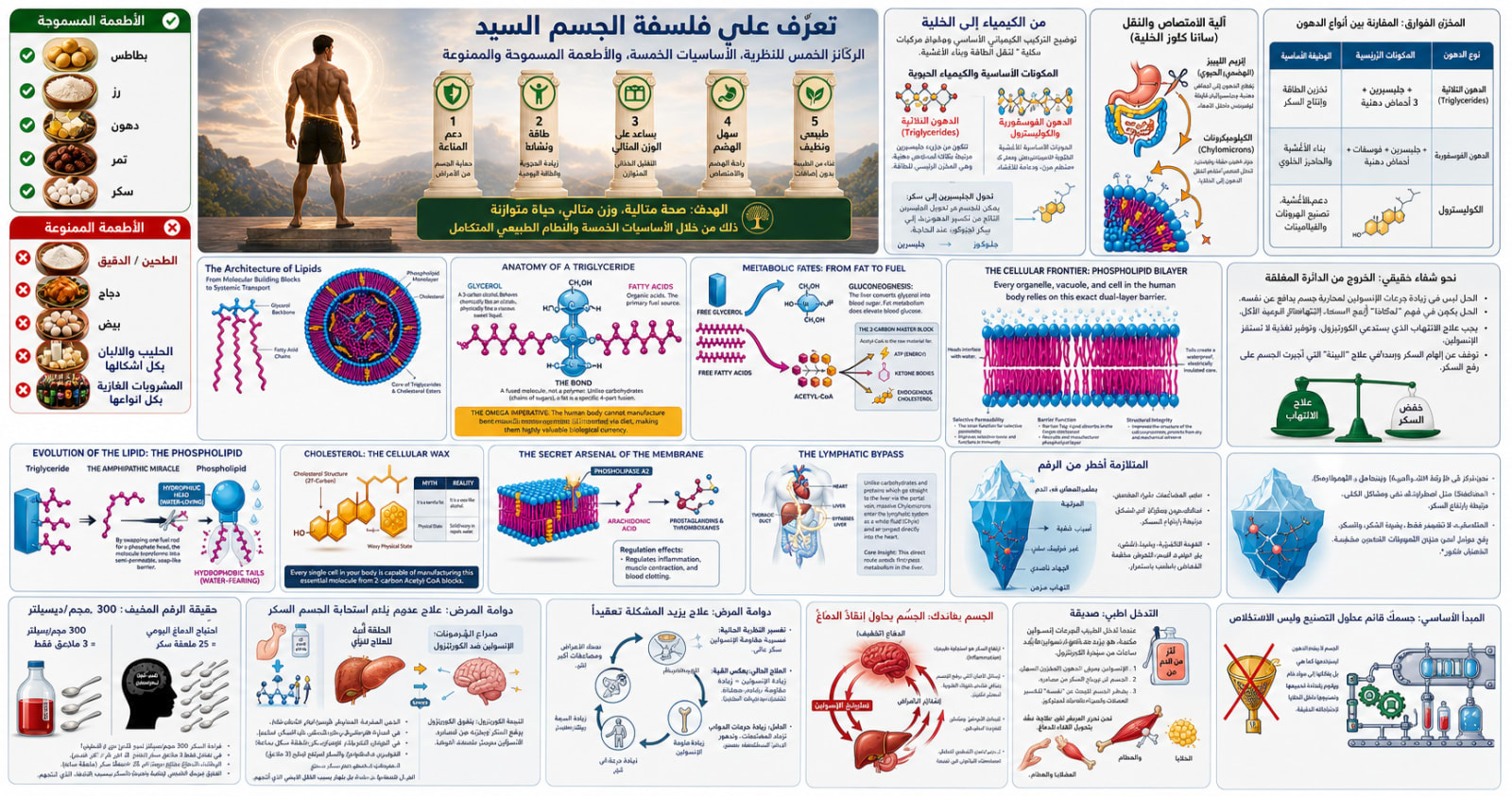 ملخص شامل لنظرية الدهون عند الدكتور ضياء العوضي