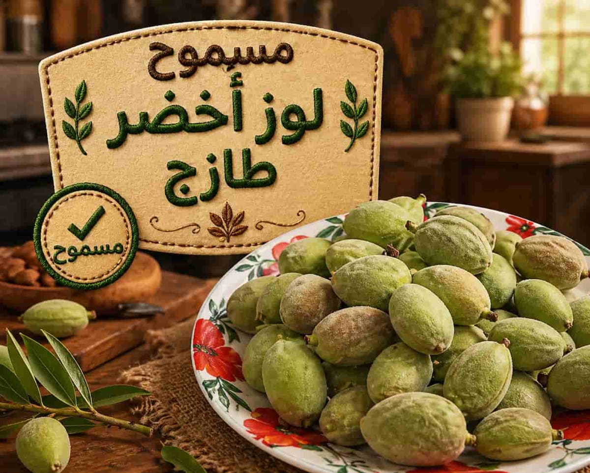 لوز طبيعي / اخضر فرش