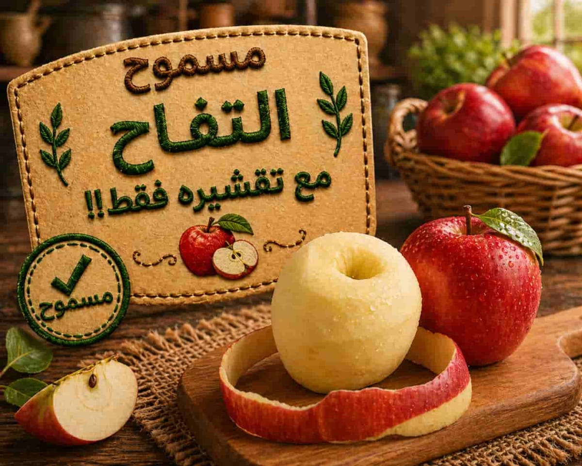 تفاح مع تقشيره فقط!!