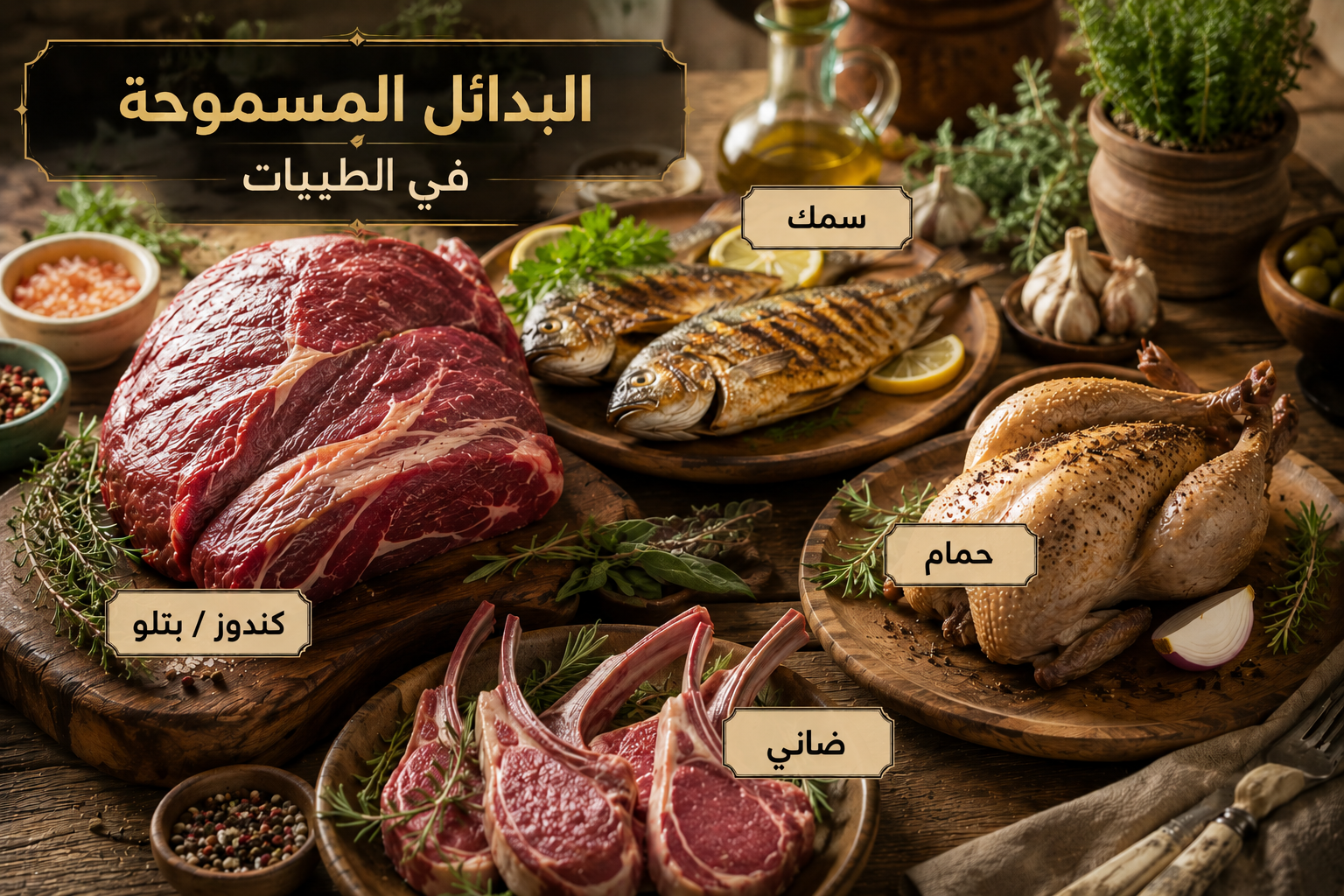 بدائل الدجاج المسموحة في نظام الطيبات
