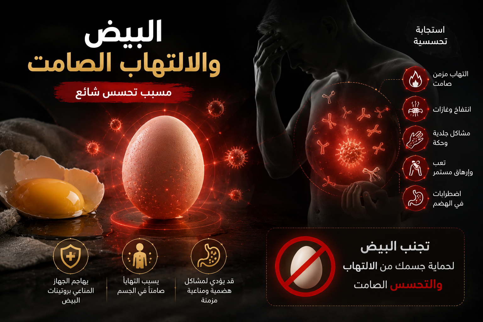 البيض والالتهاب الصامت في نظام الطيبات