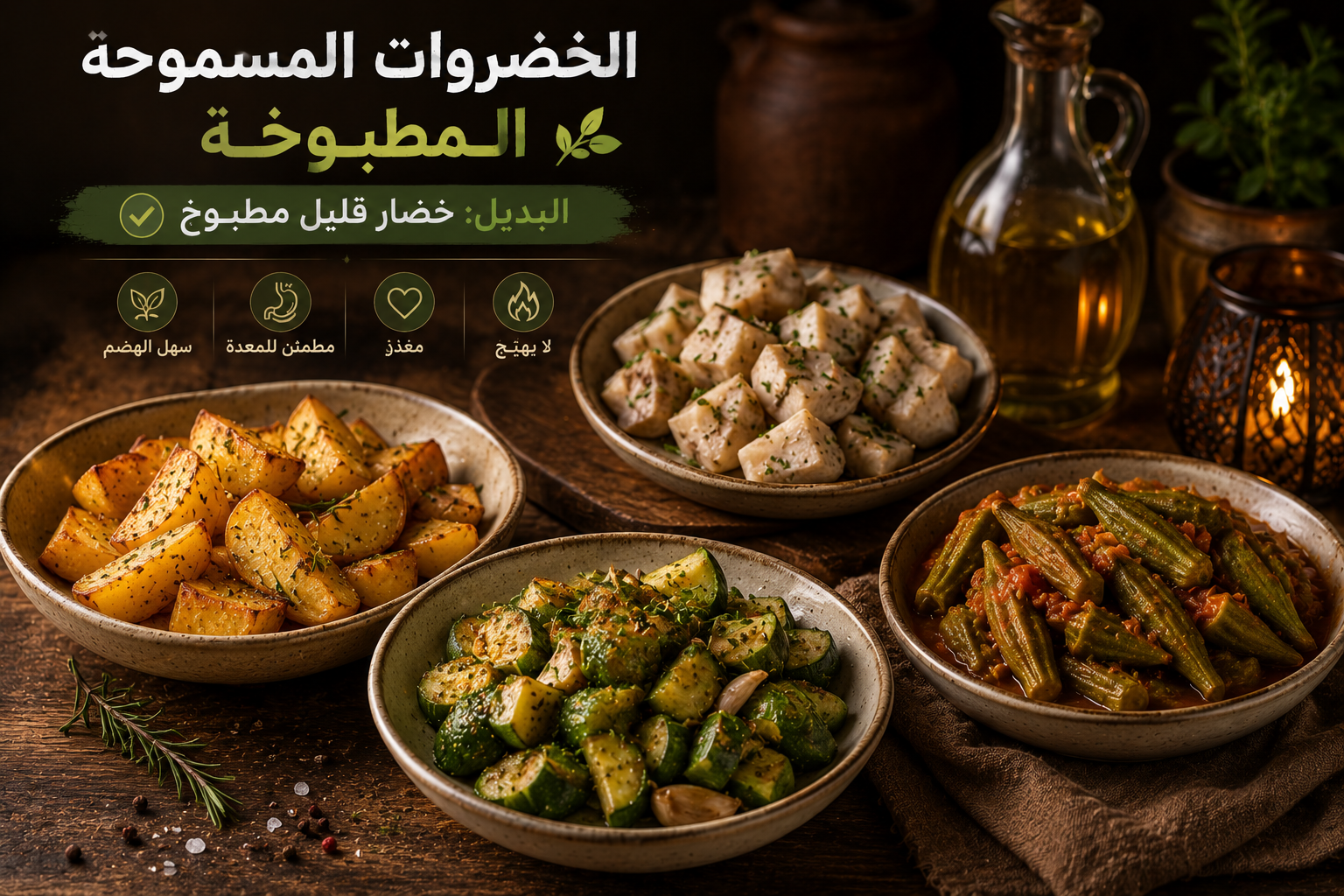 الخضروات المسموحة المطبوخة في نظام الطيبات