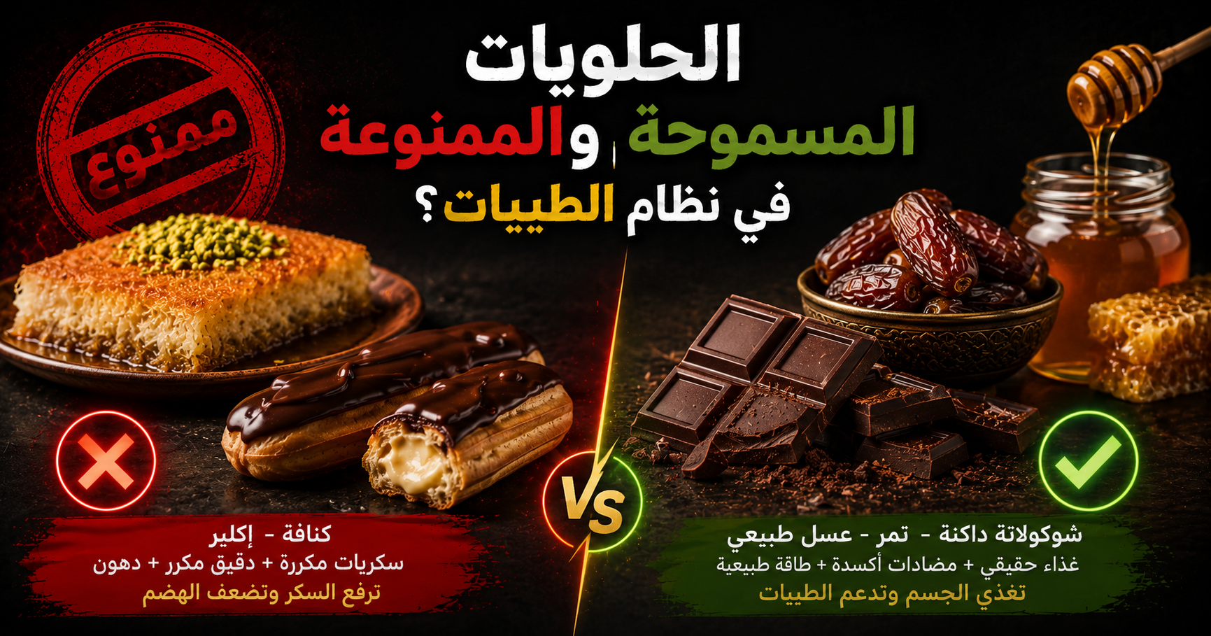 الحلويات المسموحة والممنوعة في نظام الطيبات للدكتور ضياء العوضي؟ الدليل الكامل