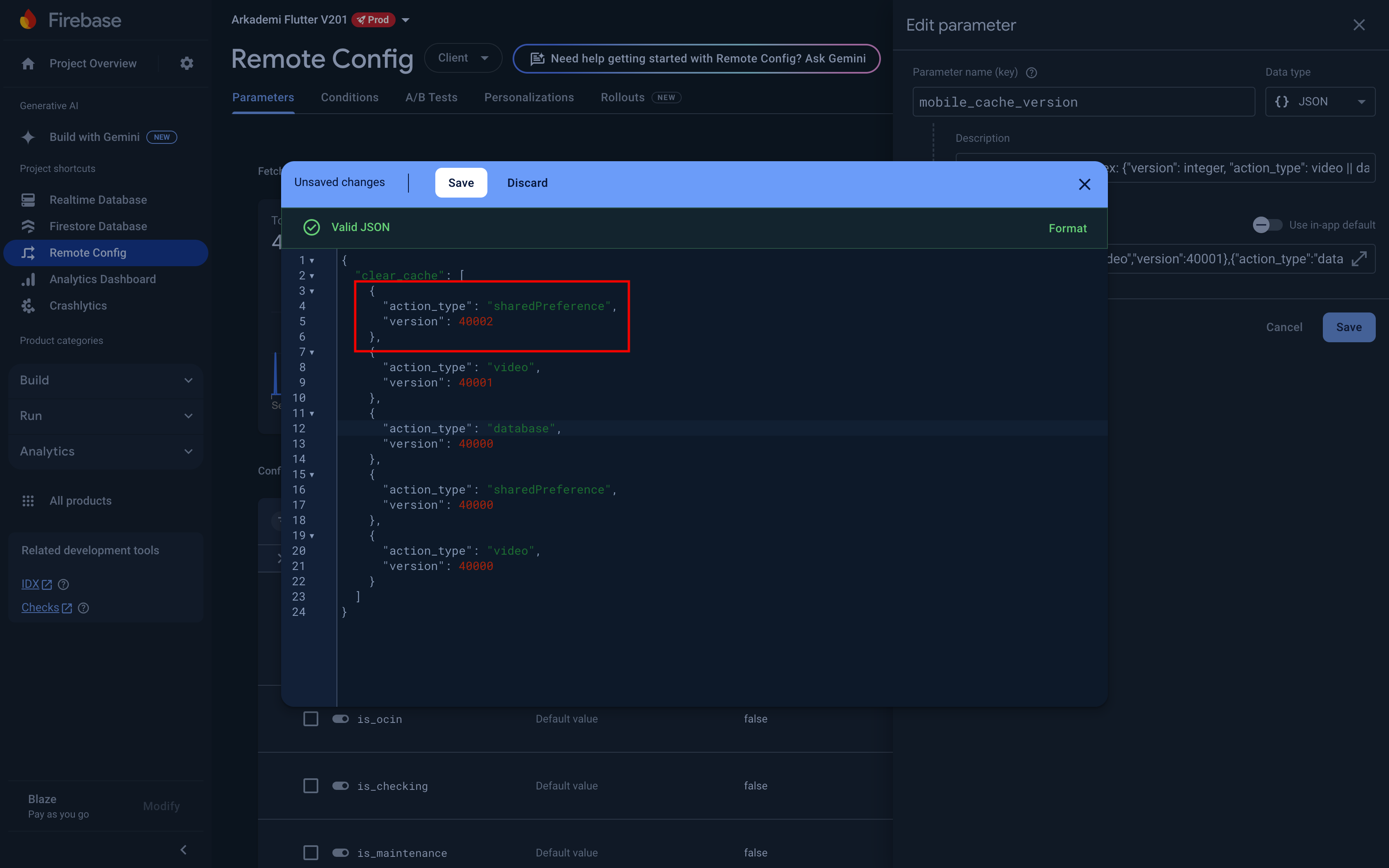 Sample added config data