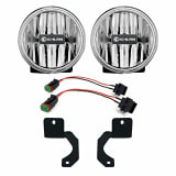 KC HiLiTES 4" Gravity LED G4 - 2-Light System - SAE/ECE - 10W Fog Beam - Jeep JL / Jeep JT Steel Bumper 504 - UTV Source