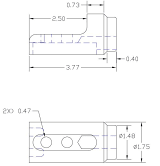 AJK Offroad Polaris RZR 1000 Weld in roll cage bungs 1.75 OD with wire hole .120 Wall Thickness 200225