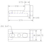 AJK Offroad Polaris RZR 1000 Weld in roll cage bungs 1.75 OD with wire hole .095 Wall Thickness 200310