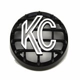 KC HiLiTES 4" Rally 400 Stone Guard ABS Plastic (Black with White Logo) 7219 - UTV Source