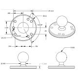 RAM Mounts Round Plate with Ball Marine-grade aluminum RAM-B-202U