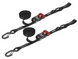 SpeedStrap 1" x 15' Ratchet Tie Down w/ Snap 'S' Hooks and Soft Tie (2 Pack) 11801-2-MAIN - UTV Source