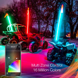 XK Glow XKchrome Side by Side UTV LED Whip Kits (w/ smartphone app)  UTVS0103866-MAIN