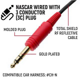 Rugged Radios 3C NASCAR with Mic and 3.5mm Jack Cord Helmet Kit