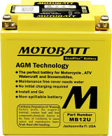 Motobatt Batteries MB12U 12V Replacement AGM Battery  UTVS0112342