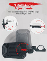 Kemimoto Polaris RZR / Can-Am Maverick X3 / Honda / Kawasaki / CFMOTO Aluminum Side Mirrors  UTVS0113312