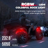 Kemimoto 3FT Universal COB Whip Lights & RGB Rock Light Kit  UTVS0113411