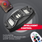 Kemimoto 3FT Universal COB Whip Lights & RGB Rock Light Kit  UTVS0113411