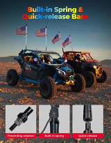 Kemimoto 3FT Universal COB Whip Lights & RGB Rock Light Kit  UTVS0113411