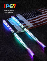 Kemimoto 3FT Universal COB Whip Lights & RGB Rock Light Kit  UTVS0113411