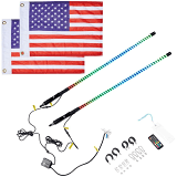 Kemimoto 3FT Universal COB Whip Lights & RGB Rock Light Kit  UTVS0113411