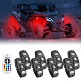 Kemimoto 3FT Universal COB Whip Lights & RGB Rock Light Kit  UTVS0113411