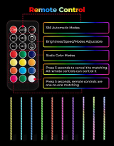Kemimoto 3FT Universal COB Whip Lights & RGB Rock Light Kit  UTVS0113411