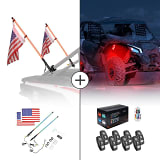 Kemimoto 3FT Universal COB Whip Lights & RGB Rock Light Kit  UTVS0113411