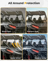 Kemimoto Polaris RZR XP 1000 Vented Clear Rear Windshield  UTVS0113413