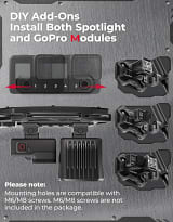 Kemimoto CNC UTV Mirror X w/ Integrated Light Mount for 1.65"-2" Roll Bars (1Pair)  UTVS0113478-MAIN