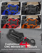 Kemimoto CNC UTV Mirror X w/ Integrated Light Mount for 1.65"-2" Roll Bars (1Pair)  UTVS0113478-MAIN